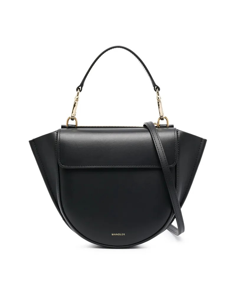 WANDLER Logo-print Leather Tote Bag Black