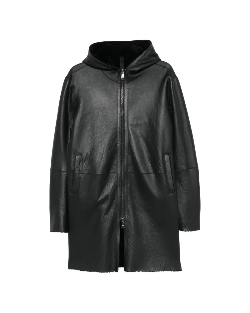 Tagliatore Wilson Hooded Leather Jacket Black