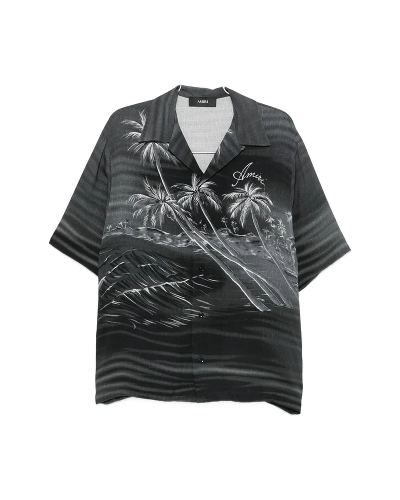 Amiri Palm Tree-print Shirt Black