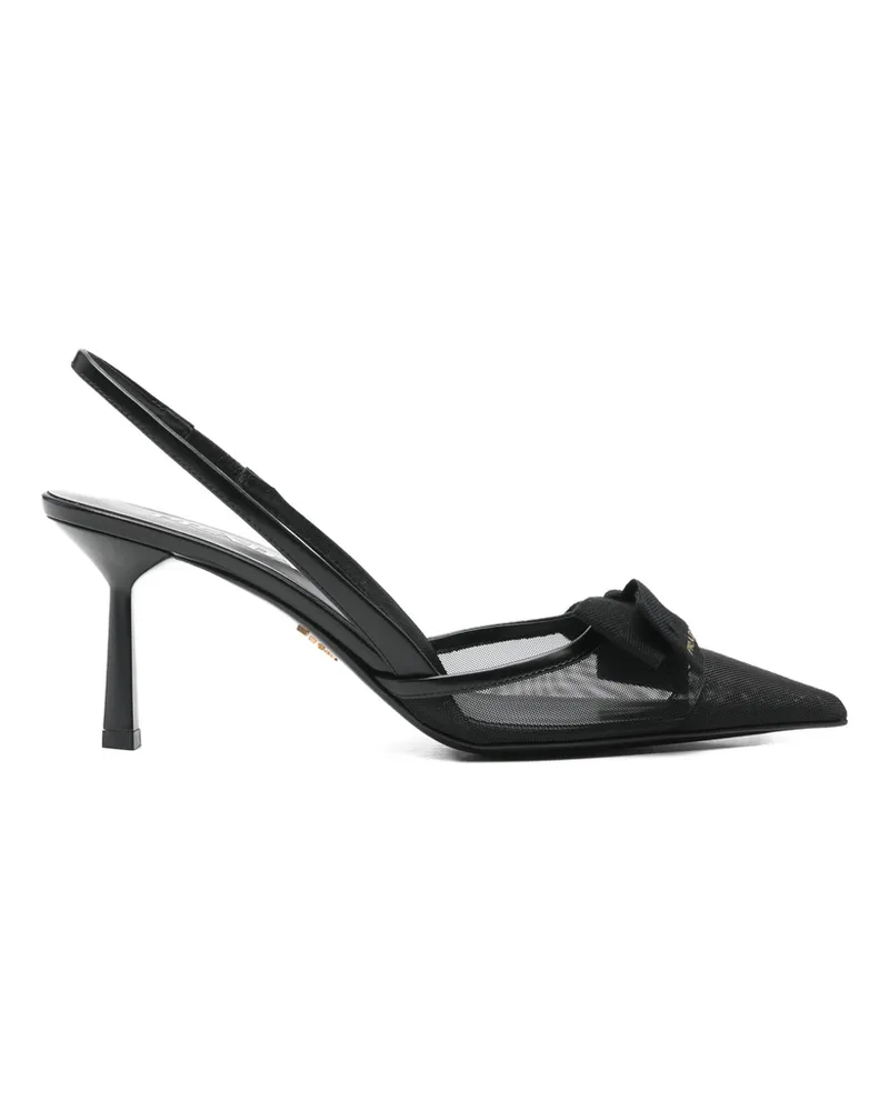 Prada Bow Pointed-toe Pumps Black