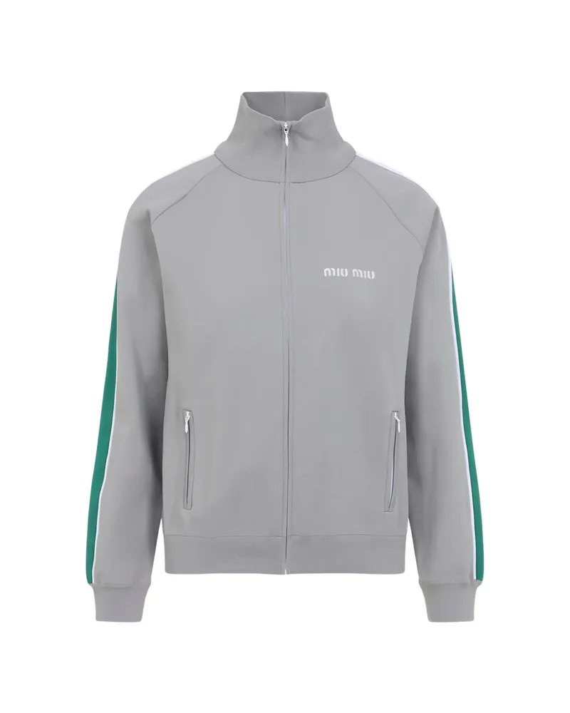 Miu Miu Zip-up Sweatshirt Grey