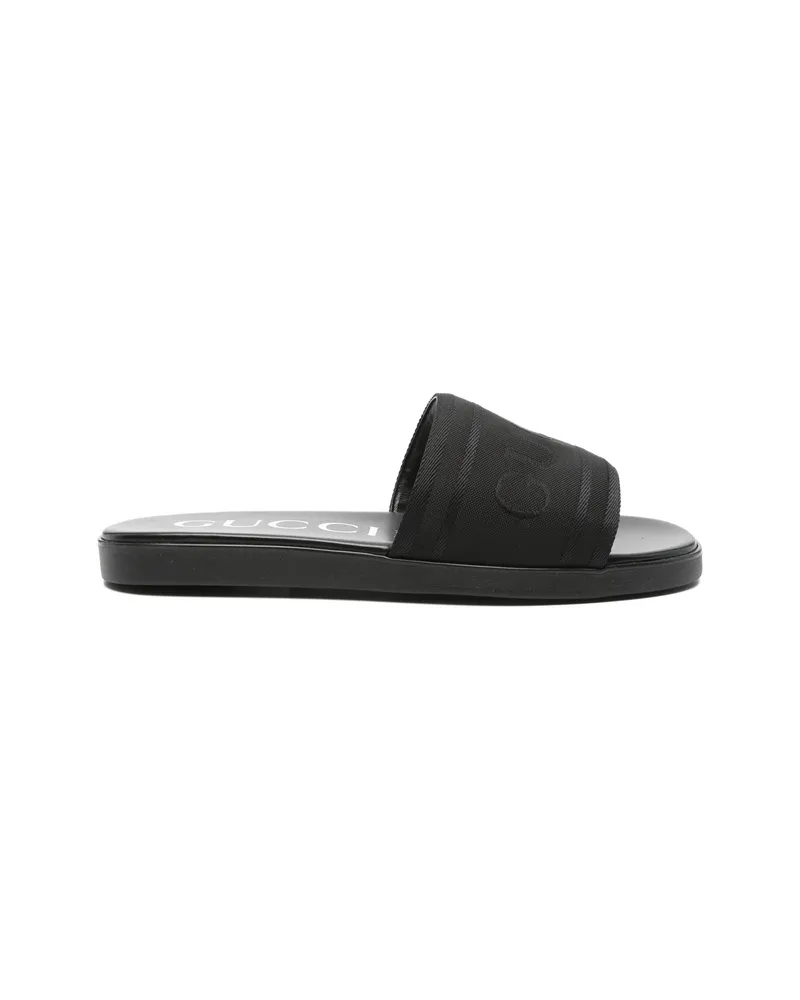 Gucci Big Tridi Logo-detail Sandals Black