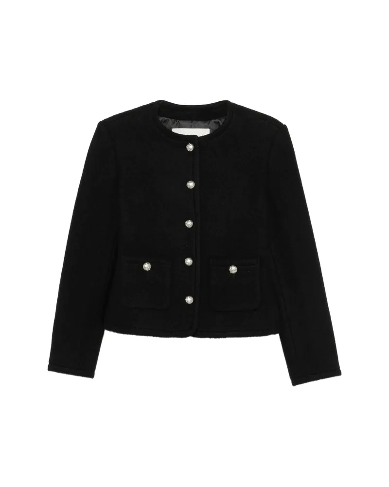 Dunst Button-up Collarless Jacket Black