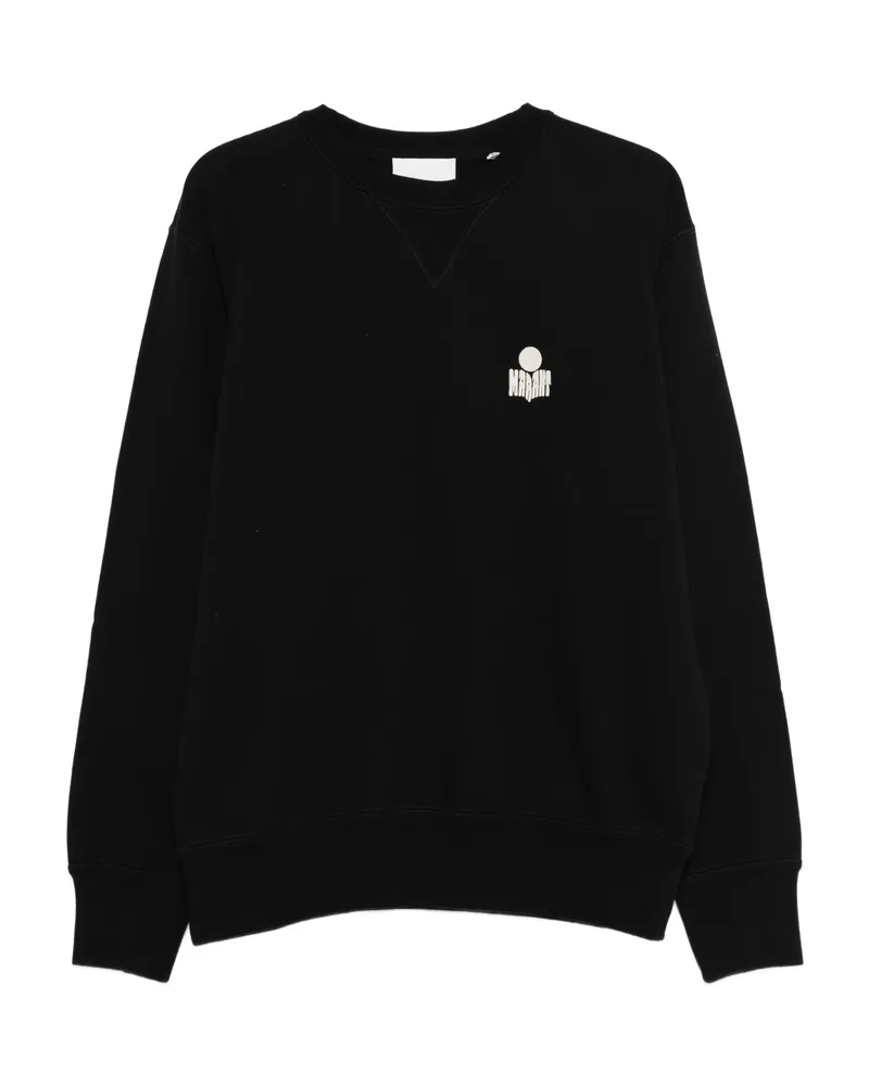 Isabel Marant Mike Logo-embroidered Crew-neck Sweatshirt Black
