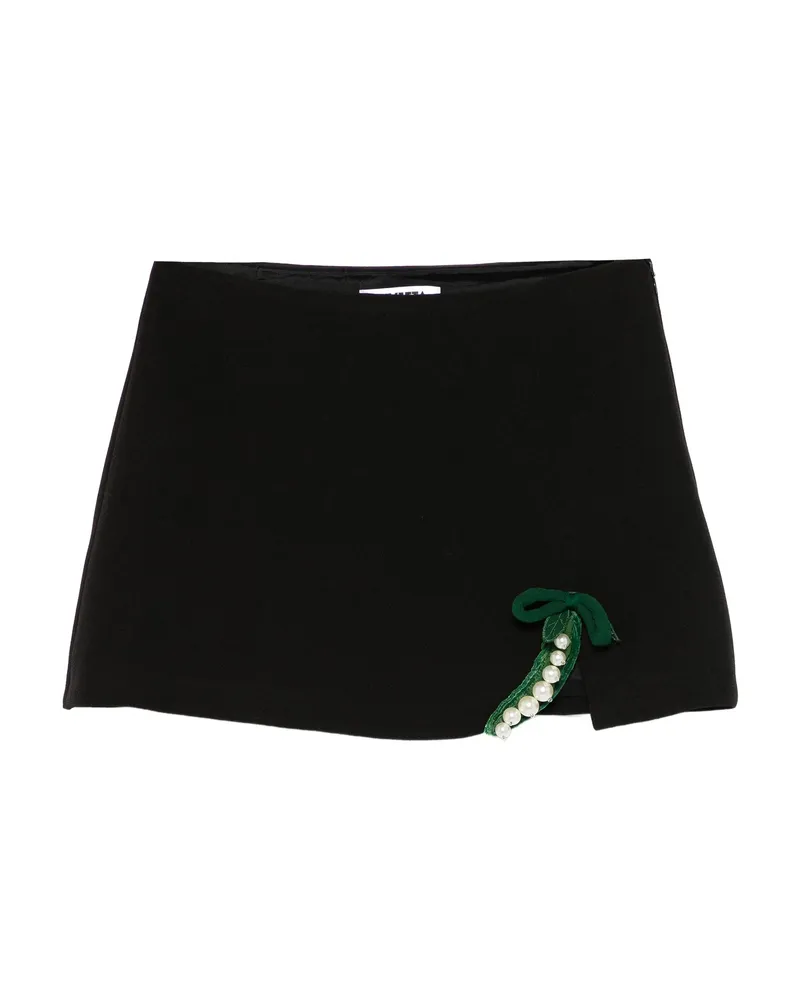 Vivetta Pearl-embellished Straight Skirt Black