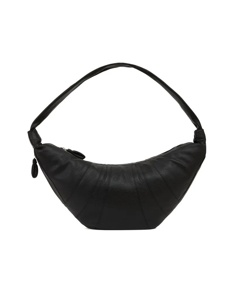 Christophe Lemaire Large Croissant Leather Shoulder Bag Black