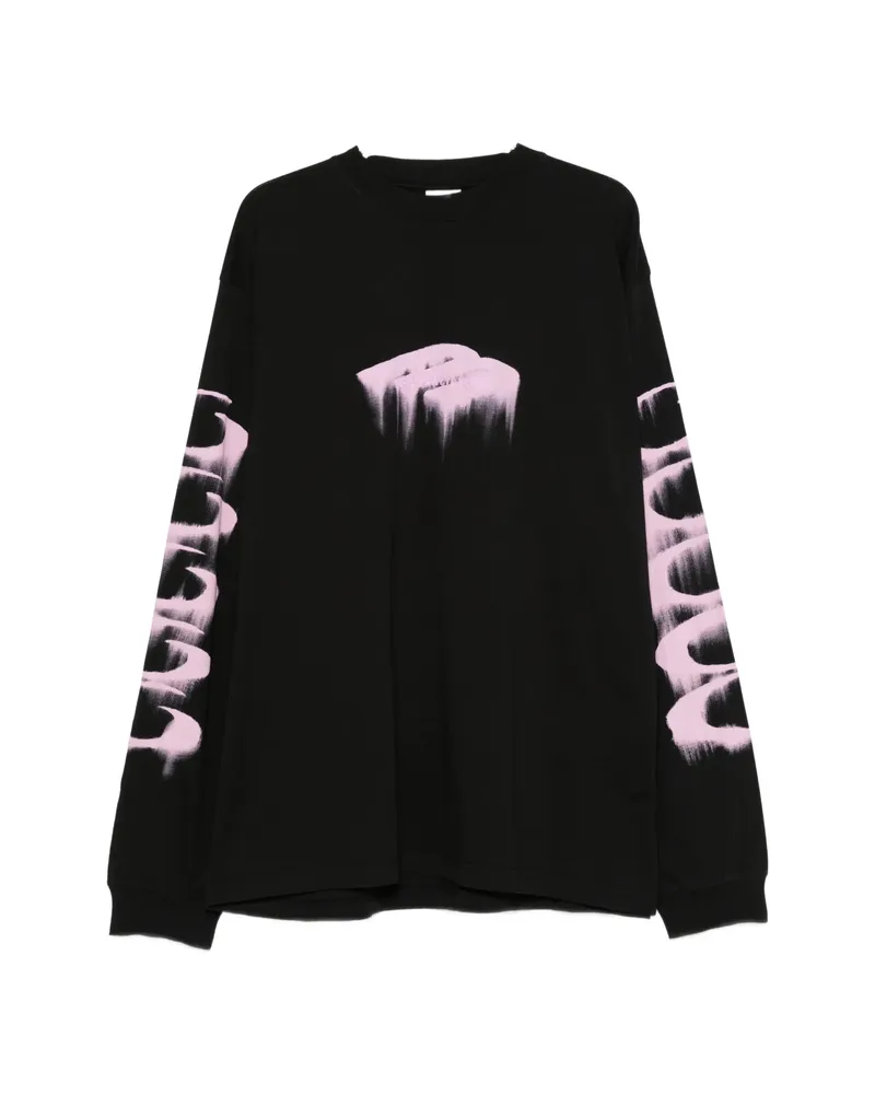 Balenciaga Graphic-print Long-sleeve T-shirt Black