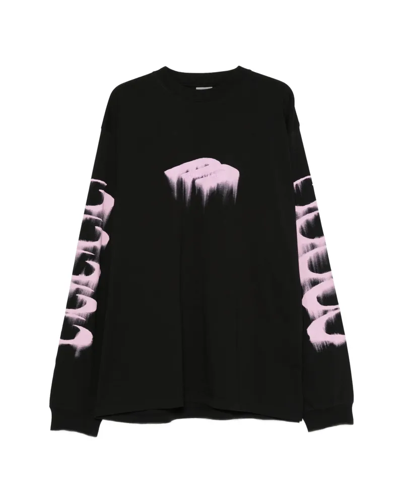 Balenciaga Graphic-print Long-sleeve T-shirt Black