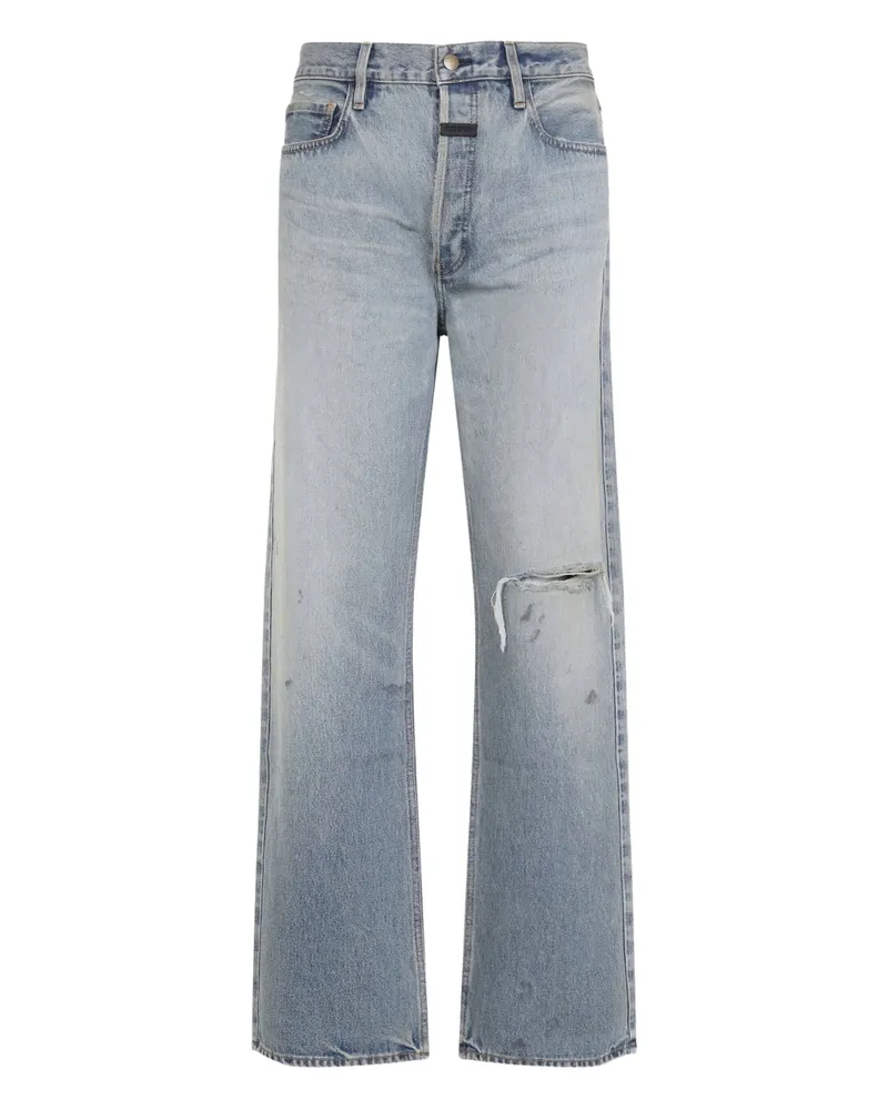 Fear of God Distressed Cotton Jeans Blue