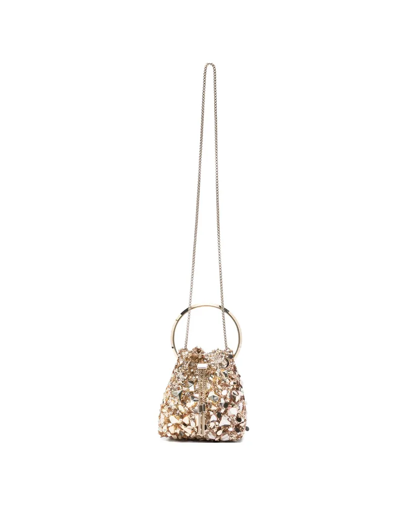 Jimmy Choo Bon Bon Crystal-embellished Bucket Bag Gold