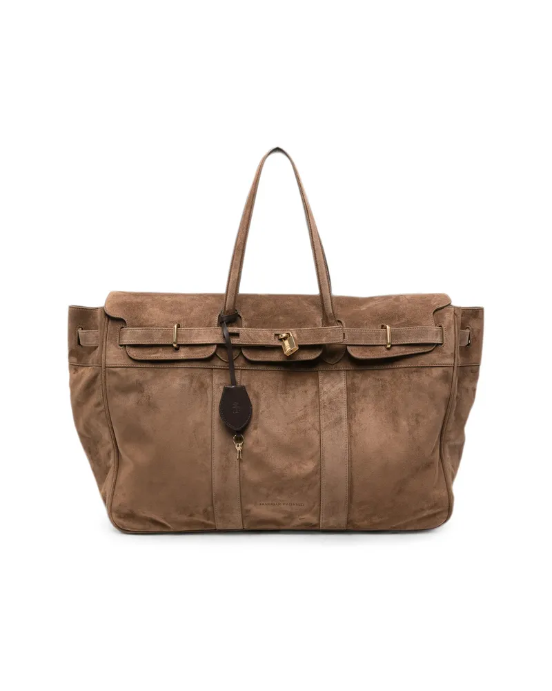 Brunello Cucinelli Suede Tote Bag Brown