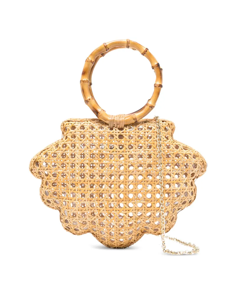 Serpui Ethan Shell Scalloped Tote Bag Neutrals