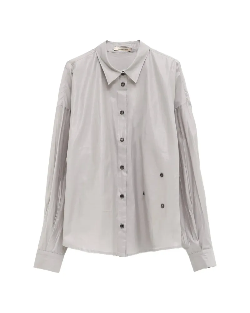 Paloma Wool Donald Pleated-sleeve Button-detail Shirt Grey