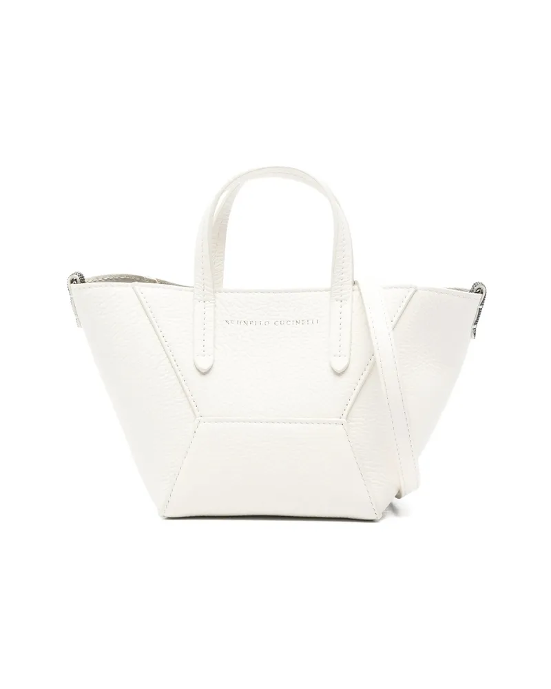 Brunello Cucinelli Logo-print Tote Bag White