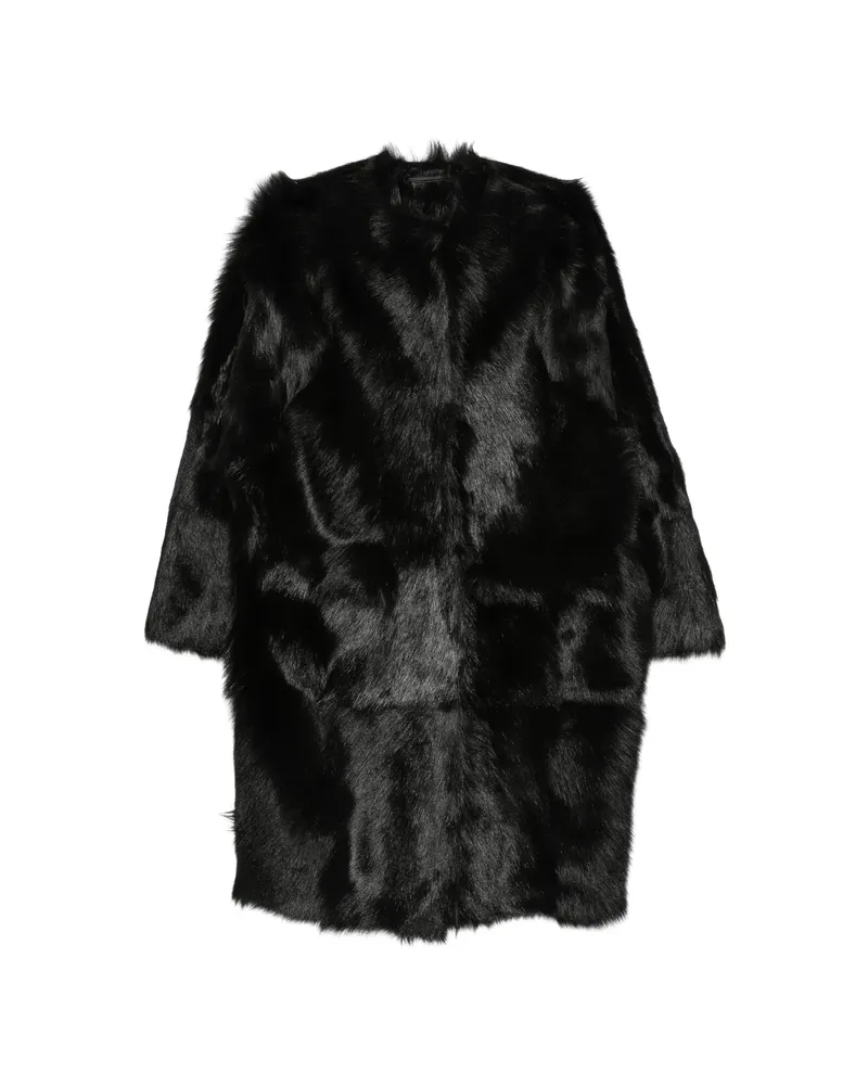 Totême Faux-fur Coat Black