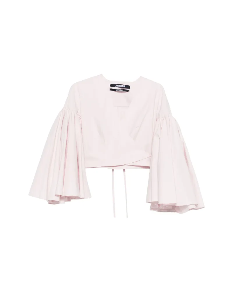 Jacquemus Balloon-sleeve Wrap Top Pink