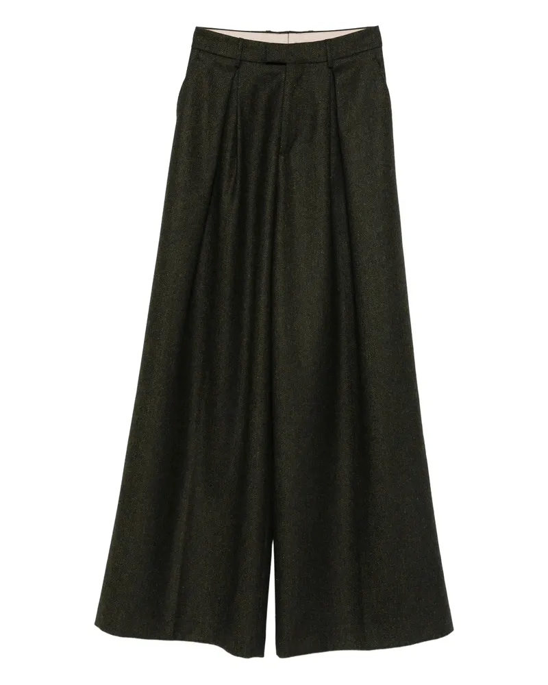 Berwich Pleated-details Trousers Green