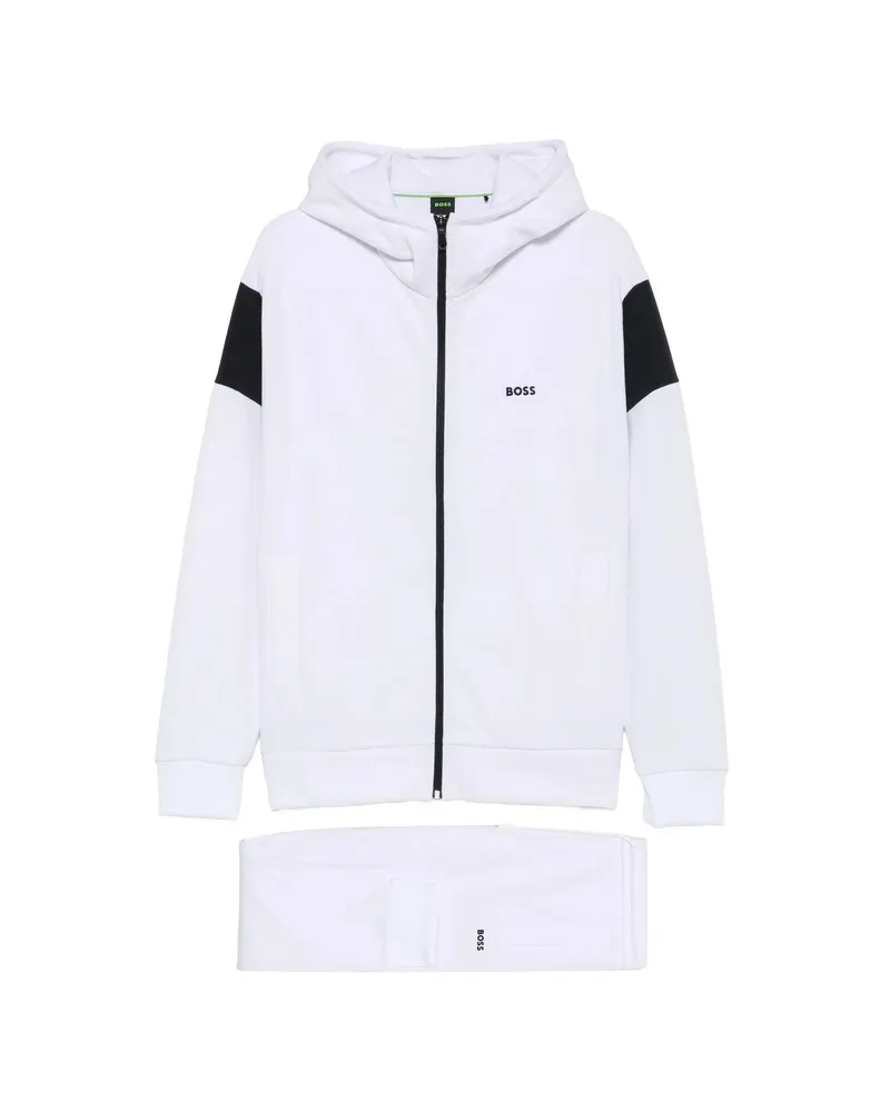 HUGO BOSS Logo-print Colour-block Tracksuit White