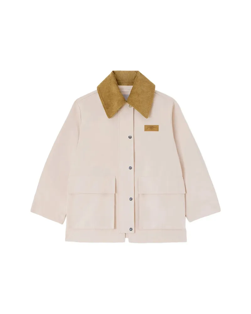 Ganni Corduroy-collar Jacket Neutrals