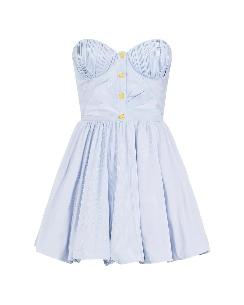 Elisabetta Franchi Striped Balloon Mini Dress Blue