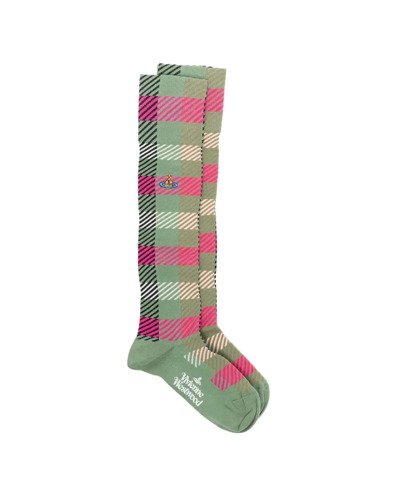 Vivienne Westwood Plaid-pattern Socks Green