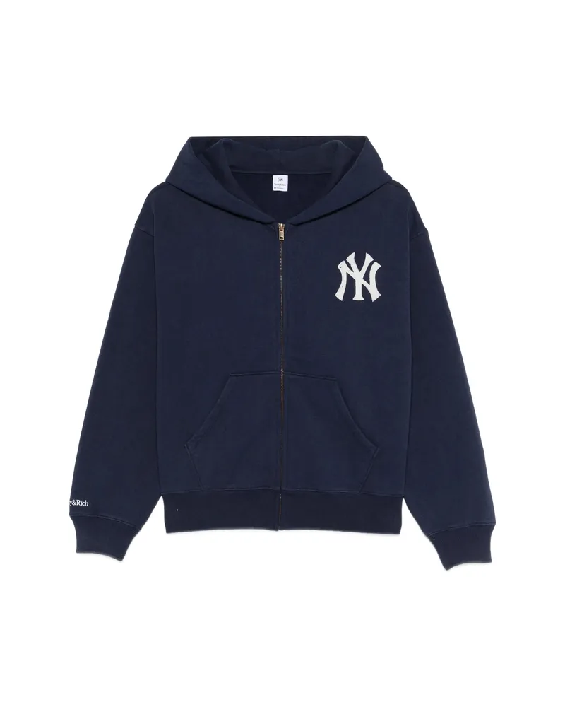 SPORTY & RICH Emara Zip-fastening Hoodie Blue