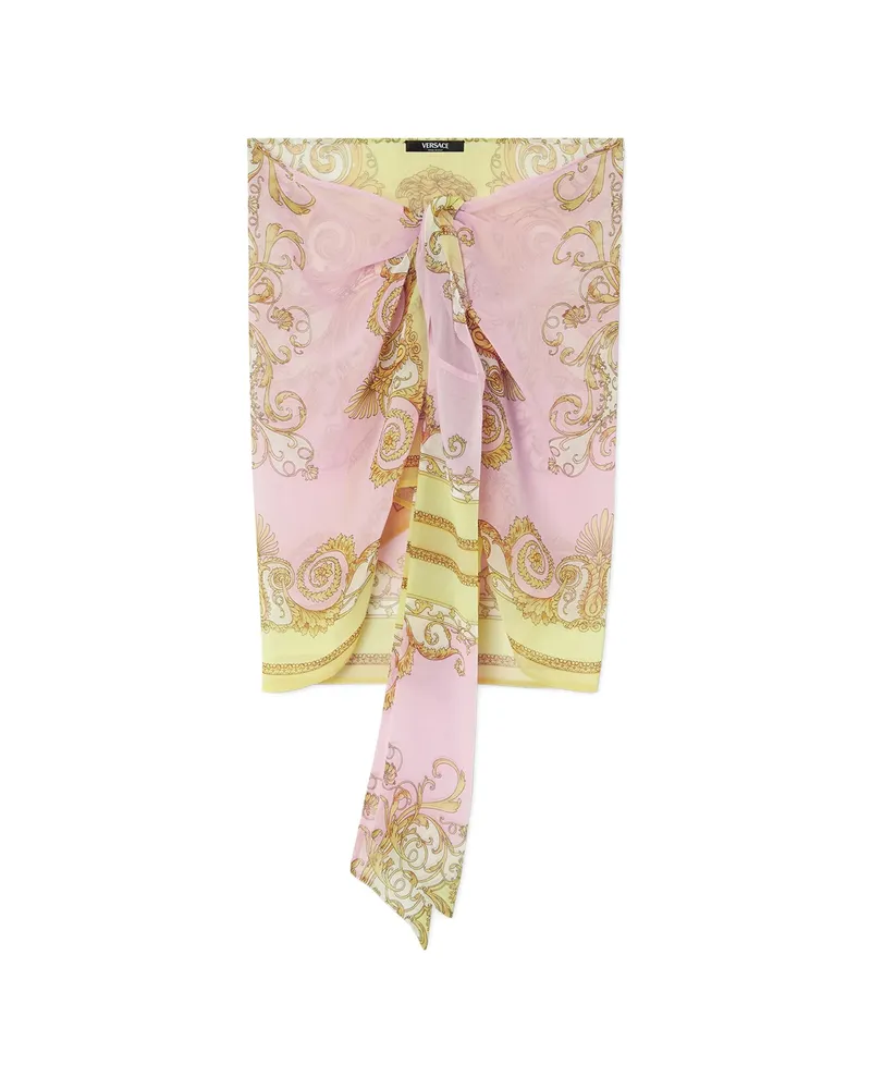 Versace Printed Foulard Skirt Pink