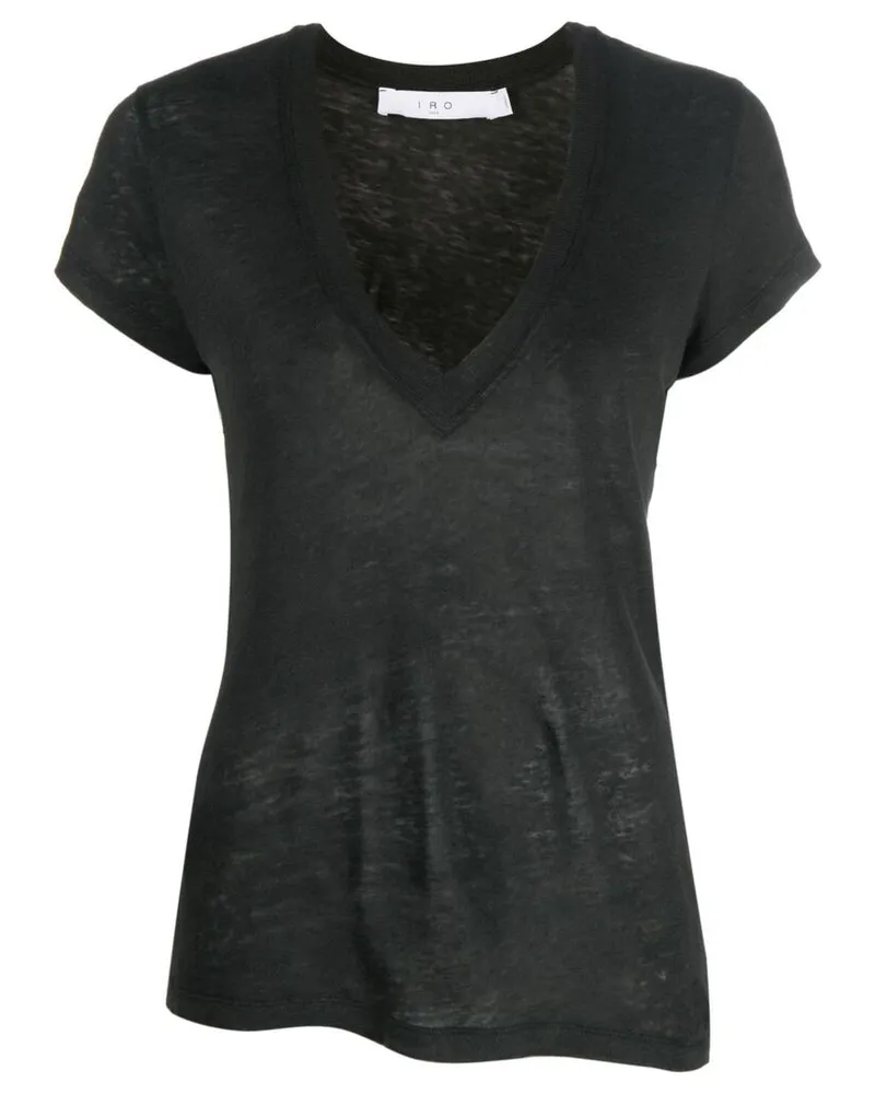 IRO V-neck Short-sleeve T-shirt Black