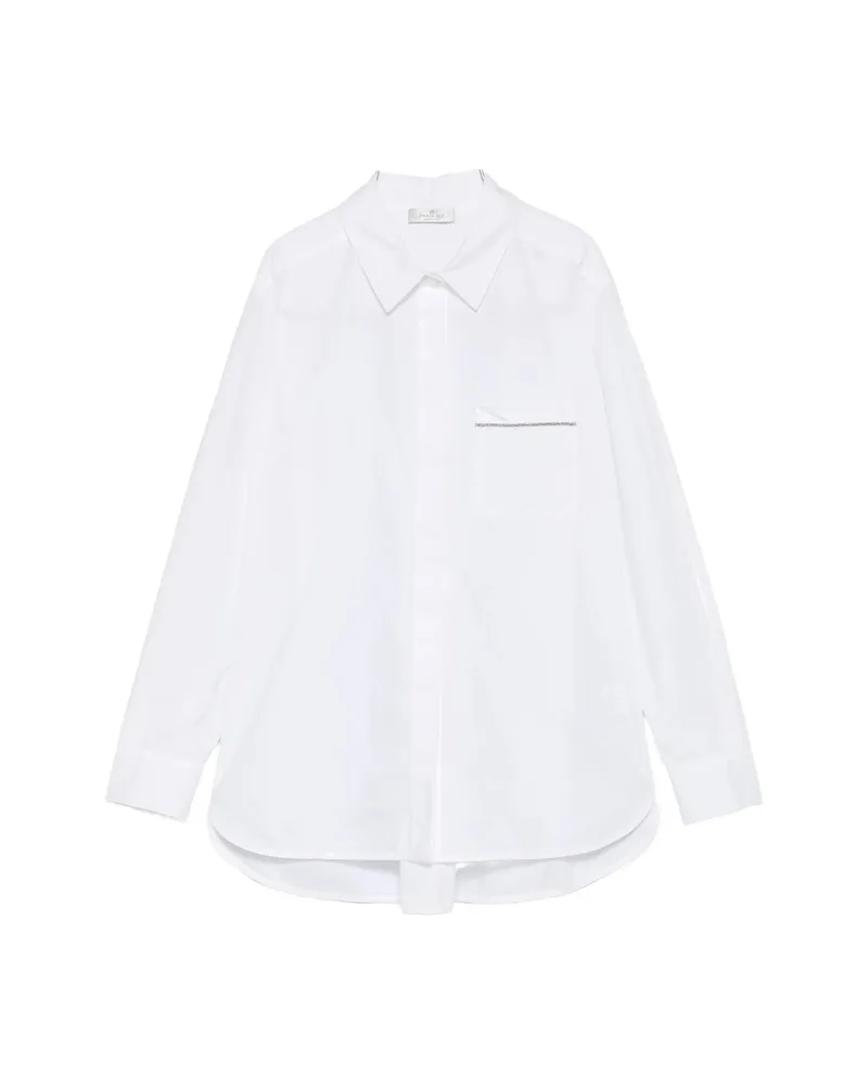 PANICALE Cashmere Embellished-pocket Shirt White