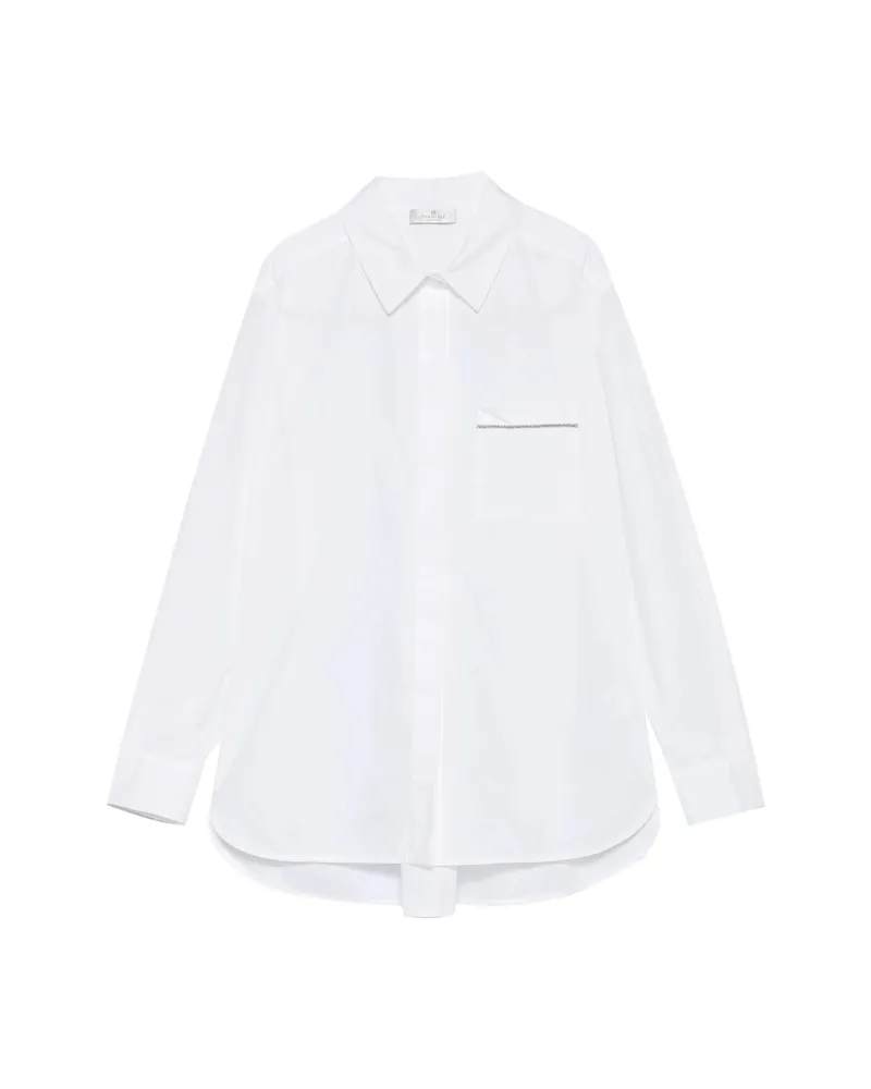 PANICALE Cashmere Embellished-pocket Shirt White