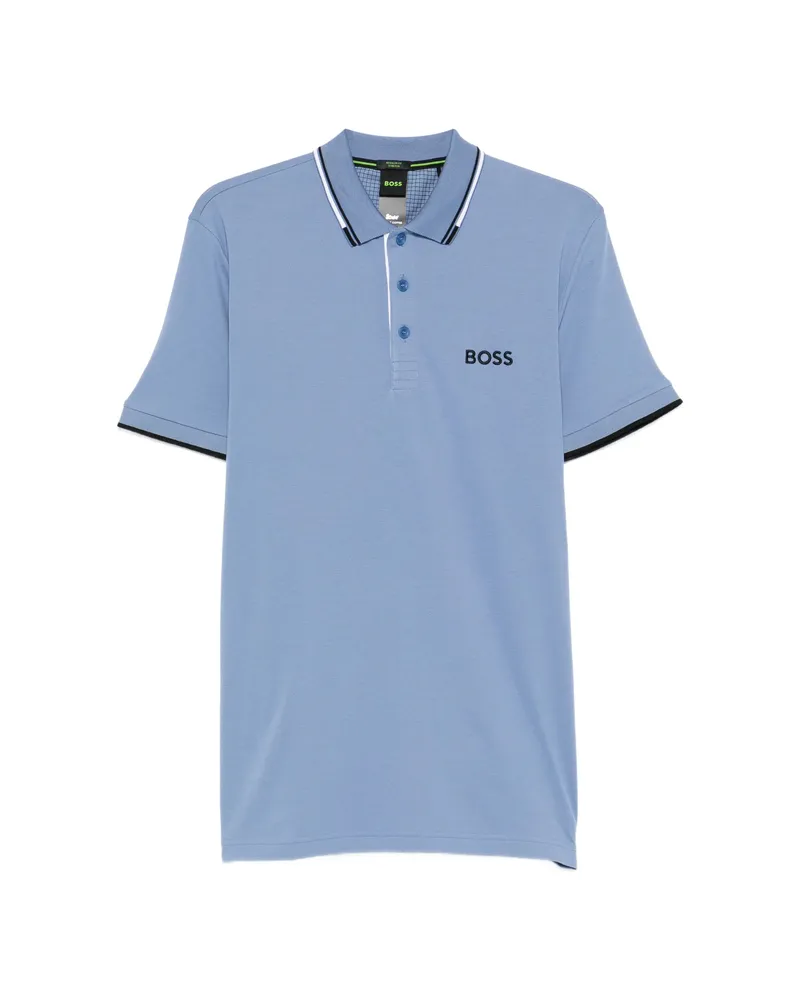 HUGO BOSS Logo-print Polo Shirt Blue