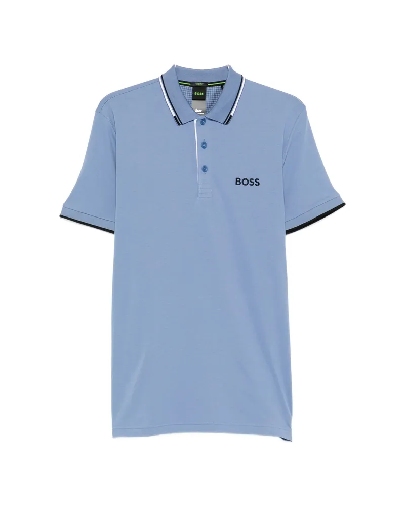 HUGO BOSS Logo-print Polo Shirt Blue