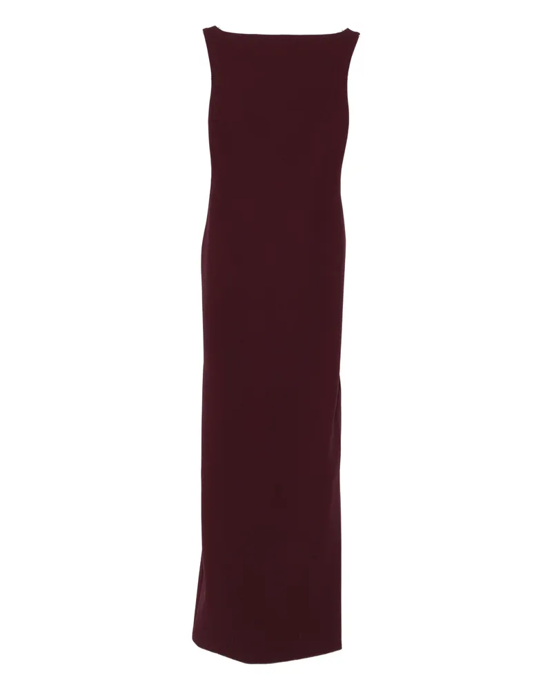 Solace London Sleeveless Boat-neck Maxi Dress Red