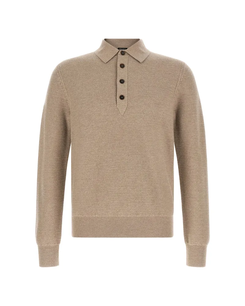 Ermenegildo Zegna Oasi Polo Shirt Neutrals