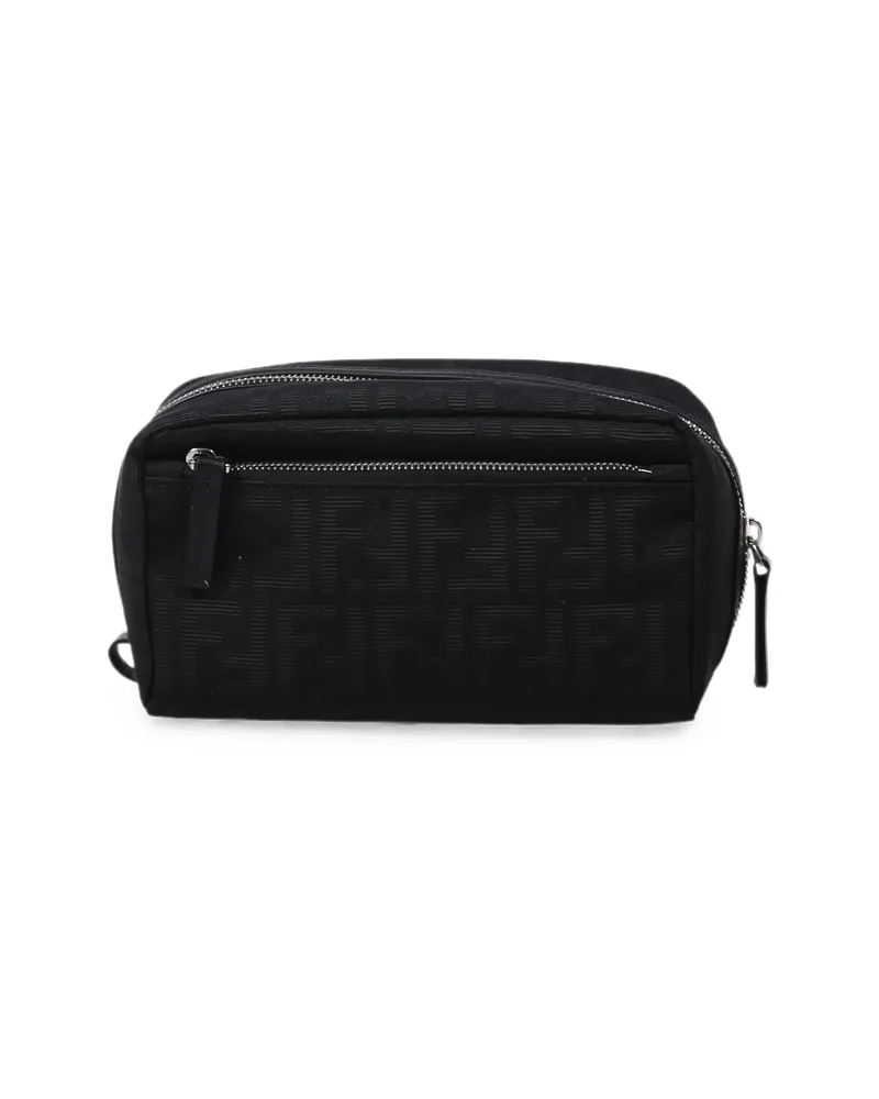 Fendi Double Zip Toiletry Case Small Black