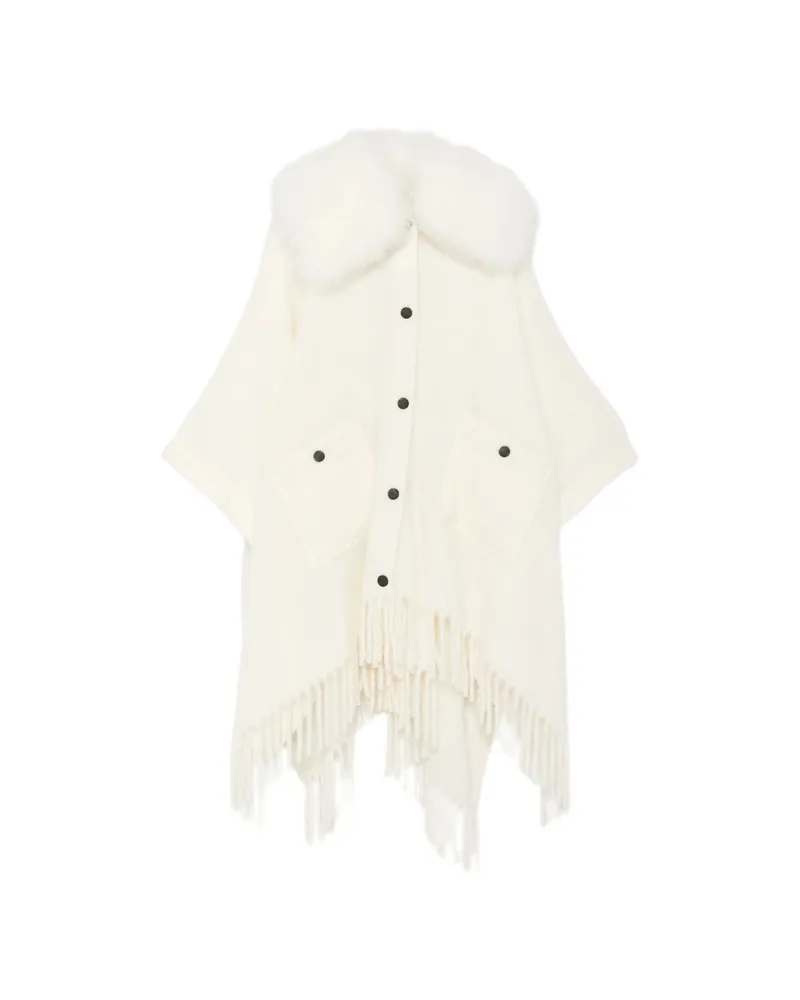 Moncler Fringed Cape Neutrals