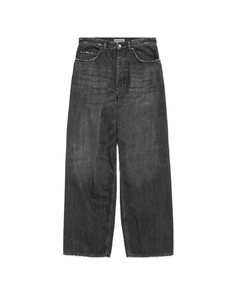 Balenciaga Distressed Wide-leg Jeans Grey