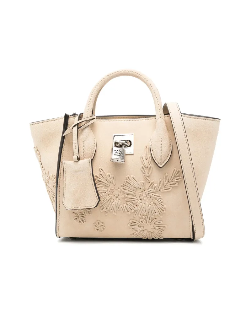 Ermanno Scervino Mini Maggie Floral-detail Tote Bag Neutrals