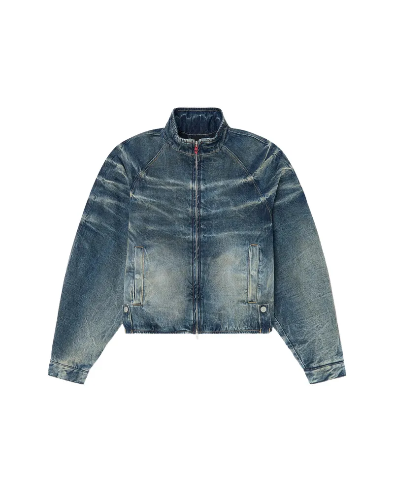 Diesel Faded-effect Raglan-sleeve Denim Jacket Blue