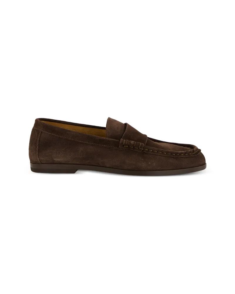 Common Projects Penny-strap Suede Loafers Brown