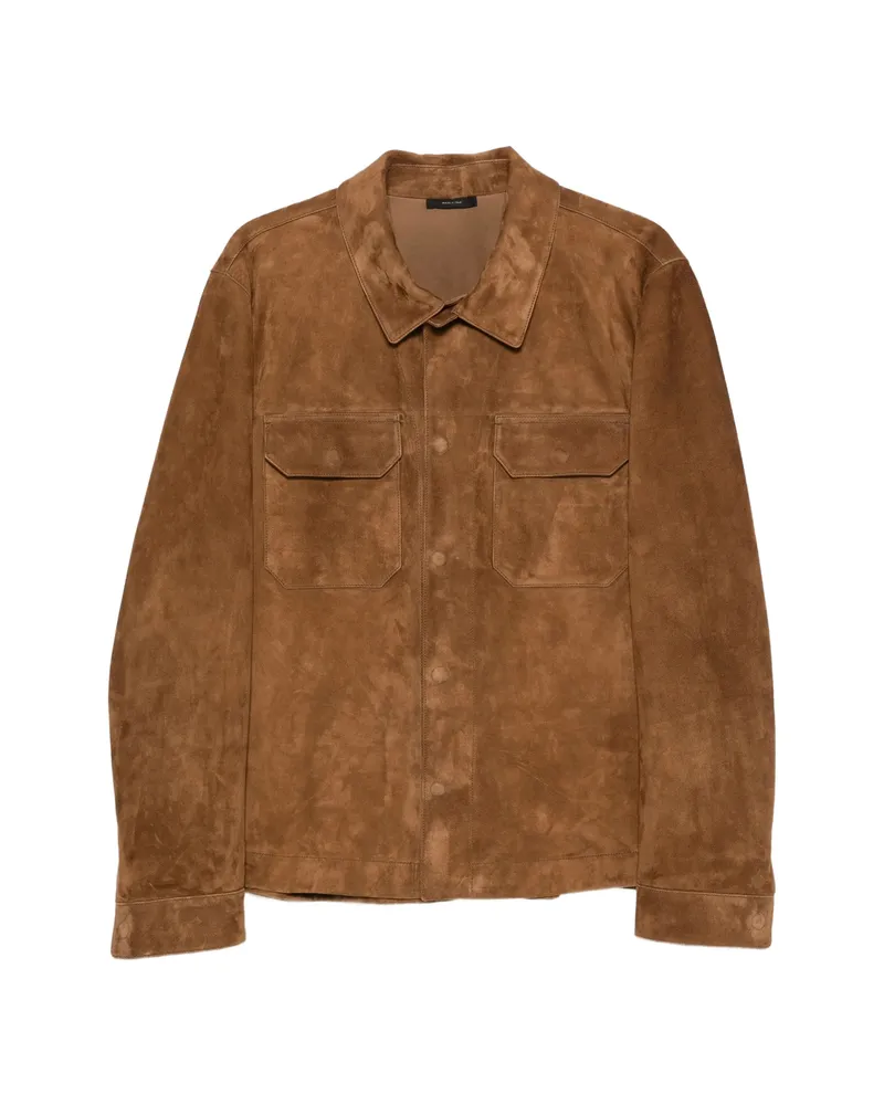 Tom Ford Flap-pocket Suede Jacket Brown