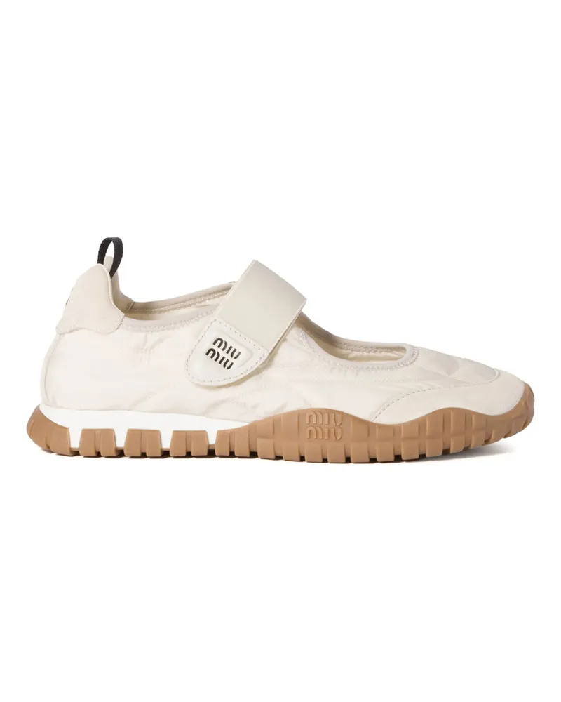 Miu Miu Tyre Ballerina Shoes Neutrals