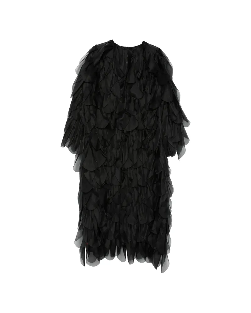 Max Mara Lauto Ruffled Coat Black