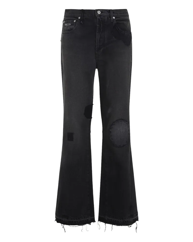 GALLERY DEPT. Patched Frayed Jeans Black