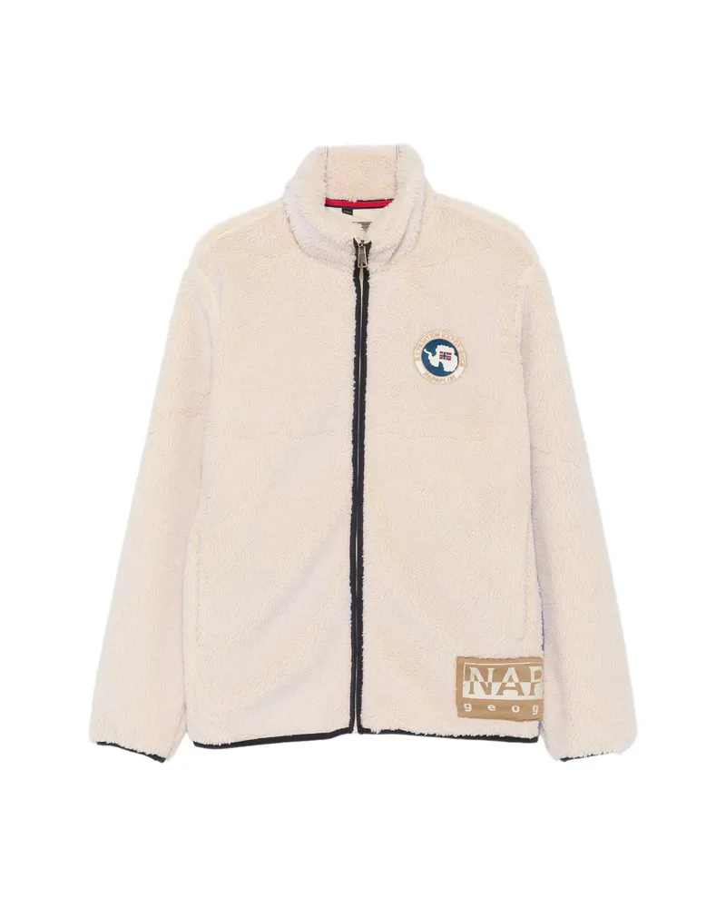 Napapijri Logo-patch Fleece Jacket Neutrals