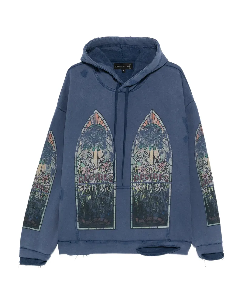WHO DECIDES WAR Kangaroo-pocket Hoodie Blue