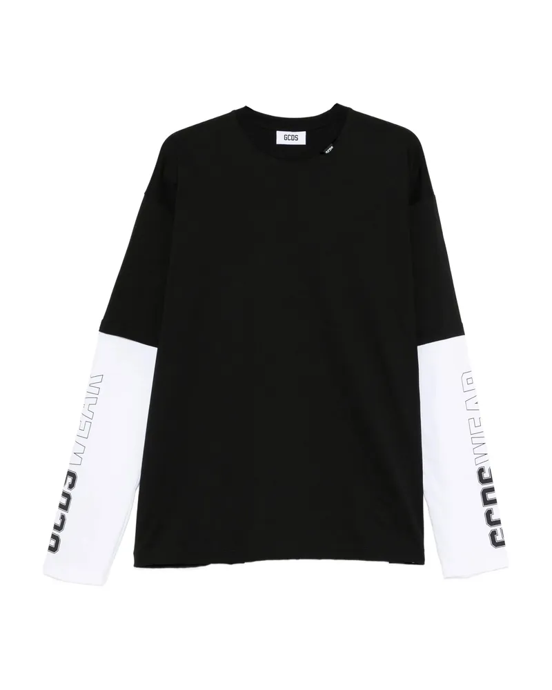 GCDS Long-sleeve Logo-detail T-shirt Black