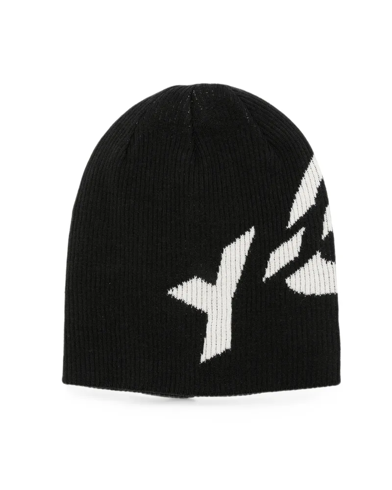 Y-3 X Yohji Yamamoto CL Logo-intarsia Beanie Hat Black
