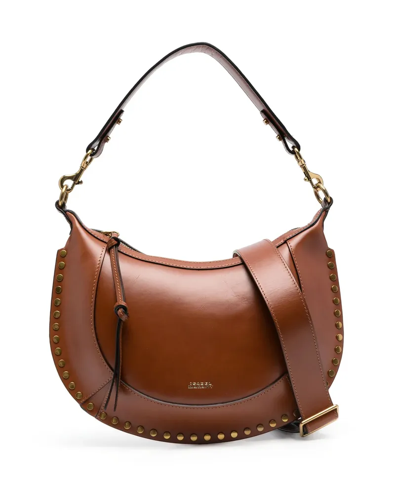 Isabel Marant Naoko Studded Leather Shoulder Bag Brown