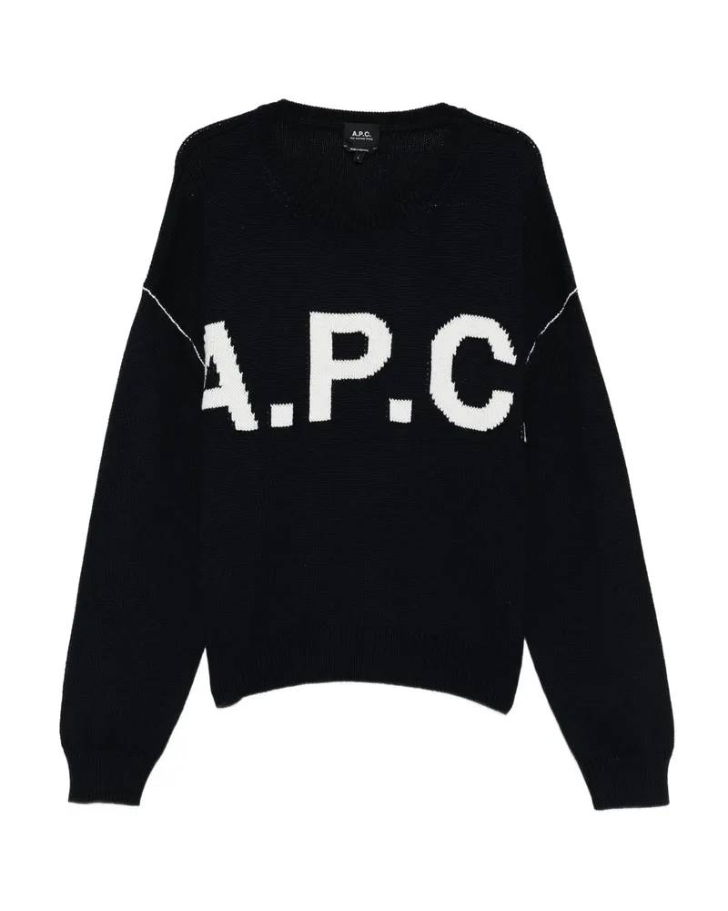 A.P.C. A. p.c. Logo-lettering Sweater Blue
